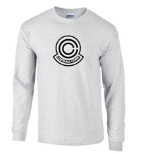 Load image into Gallery viewer, Capsule Corp Bulma Cool Dynocaps Dragon Ball Z Long Sleeve DBZ Black White Gray
