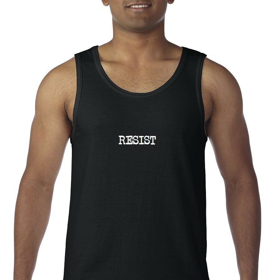 Resist Tank Top Protest Trump Liberal Democrat Black White Sleeveless Shirt