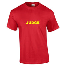 Load image into Gallery viewer, Judge T-shirt Karate Kid Martial Arts Youth Sports Judge Red Yellow Tee Shirt
