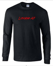 Load image into Gallery viewer, Loveable AF  T-Shirt Black Red Funny Gift Millennial Long Sleeve Shirt S-5XL
