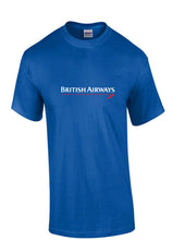 Load image into Gallery viewer, British Airways Vintage White Red Logo England Airline Royal Blue Cotton T-Shirt
