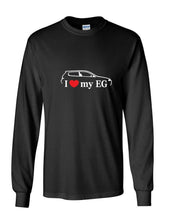 Load image into Gallery viewer, I Love my EG T-Shirt Honda hatchback Heart Red White Black Long Sleeve Tee Shirt

