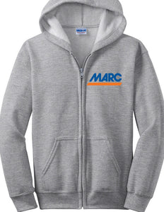 Marc Full Zip Hoodie Maryland Area Regional Commuter Rail Hooded Sweatshirt