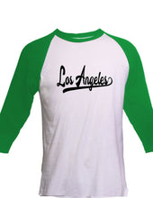 Load image into Gallery viewer, Los Angeles 3/4 Sleeve Raglan T-Shirt LA Baseball Sports Tail Style All Colors
