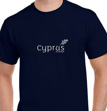 Load image into Gallery viewer, Cyprus Airways White Logo Airline Navy Blue Cotton T-shirt
