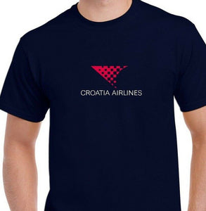 Croatia Airlines Red White Logo Croatian Aviation Navy Blue Cotton T-shirt