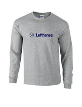 Load image into Gallery viewer, Lufthansa Blue Vintage Logo Shirt German Airline Long Sleeve T-Shirt S-5XL
