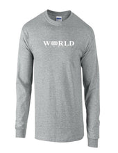 Load image into Gallery viewer, World Airways Vintage US Airline White Logo Sport Gray Long Sleeve T-Shirt
