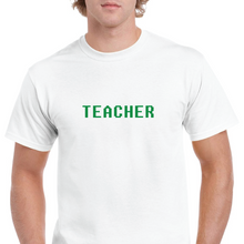 Load image into Gallery viewer, Teacher Gift Retro Computer Font White Green Solid Cotton T-Shirt S-5XL
