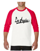 Load image into Gallery viewer, Los Angeles 3/4 Sleeve Raglan T-Shirt LA Baseball Sports Tail Style All Colors
