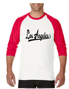 Los Angeles 3/4 Sleeve Raglan T-Shirt LA Baseball Sports Tail Style All Colors