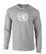 Load image into Gallery viewer, UN United Nations Peace Keeper Sport Gray T-shirt Long Sleeve Shirt White Logo
