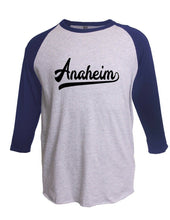 Load image into Gallery viewer, Anaheim Sports Fans Team Tee 3/4 Sleeve Baseball Hockey  Raglan T-Shirt
