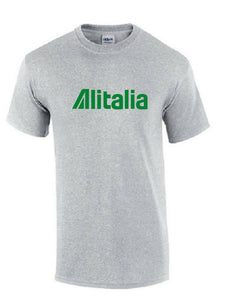 Alitalia Retro Green Logo Italian Airline Geek Sport Gray Sleeve T-Shirt