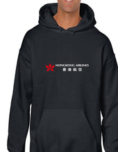 Load image into Gallery viewer, Hong Kong Airlines Retro Logo Chinese China Black Hoodie Hooded Sweatshirt
