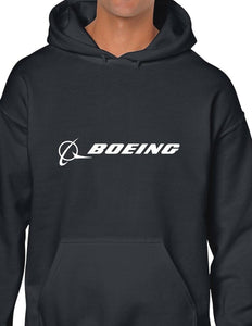 Boeing White Logo US Aviation Jet 747 787 Black Hoodie Hooded Sweatshirt