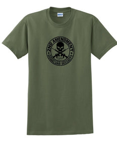 Second Amendment Original National Security 2nd Black Military Green T-Shirt