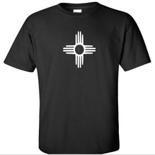 Load image into Gallery viewer, White New Mexico State Flag Symbol Black T-Shirt Santa Fe Tee Shirt S-5XL
