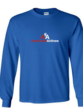 Load image into Gallery viewer, American Airlines Retro Logo Shirt US Airline Royal Blue Long Sleeve T-Shirt
