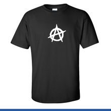 Load image into Gallery viewer, White ANARCHY SYMBOL on Black T-shirt Anarchist Punk Riot Cotton Tee Shirt S-5XL
