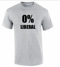 Load image into Gallery viewer, 0 % LIBERAL T-Shirt Pro Trump Conservative Funny Sport Gray Shirt  S - 5XL
