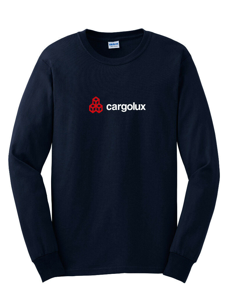 Cargolux Logo T-Shirt Luxembourgish Airline Navy Blue Red Long Sleeve Shirt