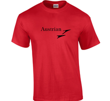 Load image into Gallery viewer, Black Austrian Air Retro Logo Shirt Airline Aviation Red Cotton T-shirt S-5XL
