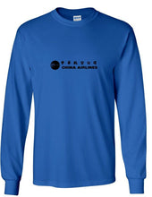 Load image into Gallery viewer, China Airlines Black Logo Chinese Aviation Geek Royal Blue Cotton T-Shirt
