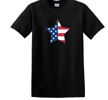 Load image into Gallery viewer, US Flag Red White Blue Star Stripes National Patriot Trump USA Black T-Shirt
