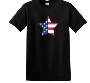 US Flag Red White Blue Star Stripes National Patriot Trump USA Black T-Shirt
