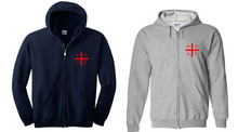 Load image into Gallery viewer, Jerusalem Cross Hoodie Crusades Christian Knights  Full Zip Hooded Sweatshirt
