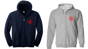 Jerusalem Cross Hoodie Crusades Christian Knights  Full Zip Hooded Sweatshirt