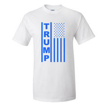 Load image into Gallery viewer, Trump Blue Flag Maga Republican Conservative Political 2020 White Cotton T-shirt
