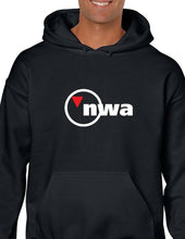 Load image into Gallery viewer, NWA Red White Logo North West US Airline Black Hoodie Hooded Sweatshirt
