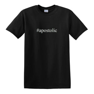 #apostolic - Men's Funny Hashtag T-Shirt NEW RARE Black Cotton Tee Shirt