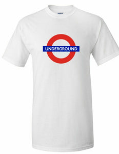 The Underground Logo Tee London Metro Railway Train England White T-shirt