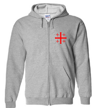 Load image into Gallery viewer, Jerusalem Cross Hoodie Crusades Christian Knights  Full Zip Hooded Sweatshirt
