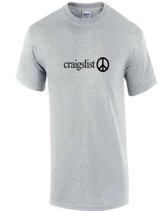 Craigslist Black Logo Shirt internet Classified Ads Sport Gray Cotton T-shirt