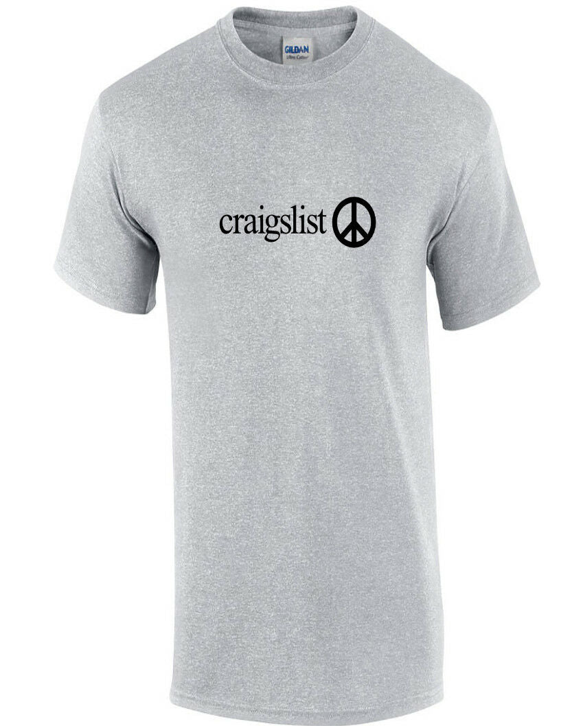 Craigslist Black Logo Shirt internet Classified Ads Sport Gray Cotton T-shirt