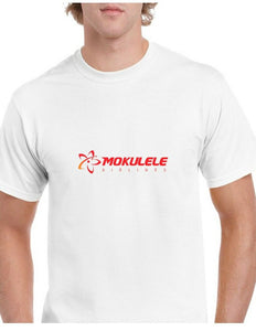 Mokulele Airlines Red Logo US Hawaiian Aviation White Cotton T-shirt