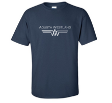 Load image into Gallery viewer, Agusta Westland Retro Tee Shirt Aircraft Manufacturer Air Navy Blue T-Shirt
