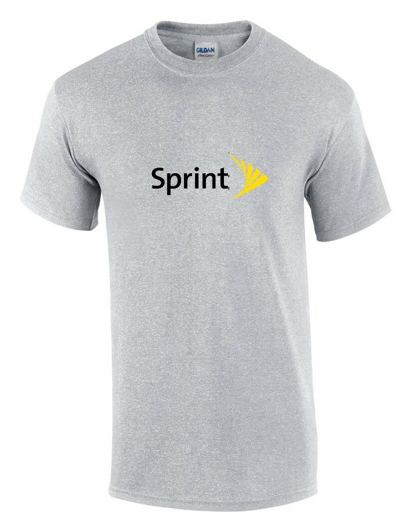 Sprint T-shirt 90s LOGO Funny GEEK Phone Sport Gray Yellow Black Shirt S-5XL