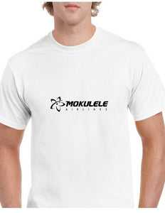 Mokulele Airlines Black Logo US Hawaiian Aviation White Cotton T-shirt