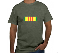 Load image into Gallery viewer, Vietnam Service Ribbon Vietnamese War Veteran Patriot Military Green T-shirt
