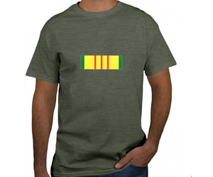 Vietnam Service Ribbon Vietnamese War Veteran Patriot Military Green T-shirt