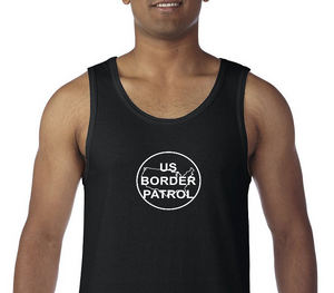 US Border Patrol Tank Top Immigration Sleeveless Shirt Black White S-3XL