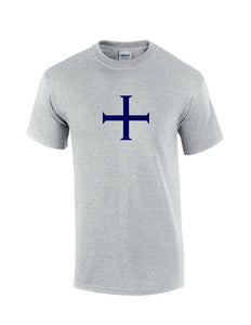 Knights Templar T-Shirt Cross Christian Jesus Crusade Navy Blue Gray Tee Shirt