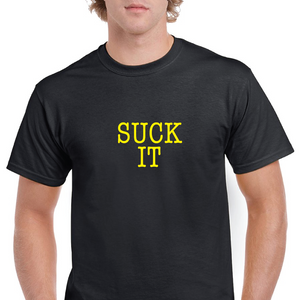 Suck It Black Yellow T-shirt Funny Hilarious Mens Cotton Tee Shirt Gift S - 5X