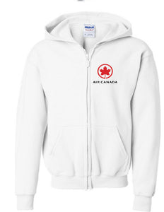 Air Canada Leaf Zip Hoodie Front & Rear logo Canadian Airline Hooded Sweatshirt