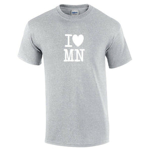 I Heart Love MN Shirt Minnesota North Star State Gray White Gift T-shirt S-5XL